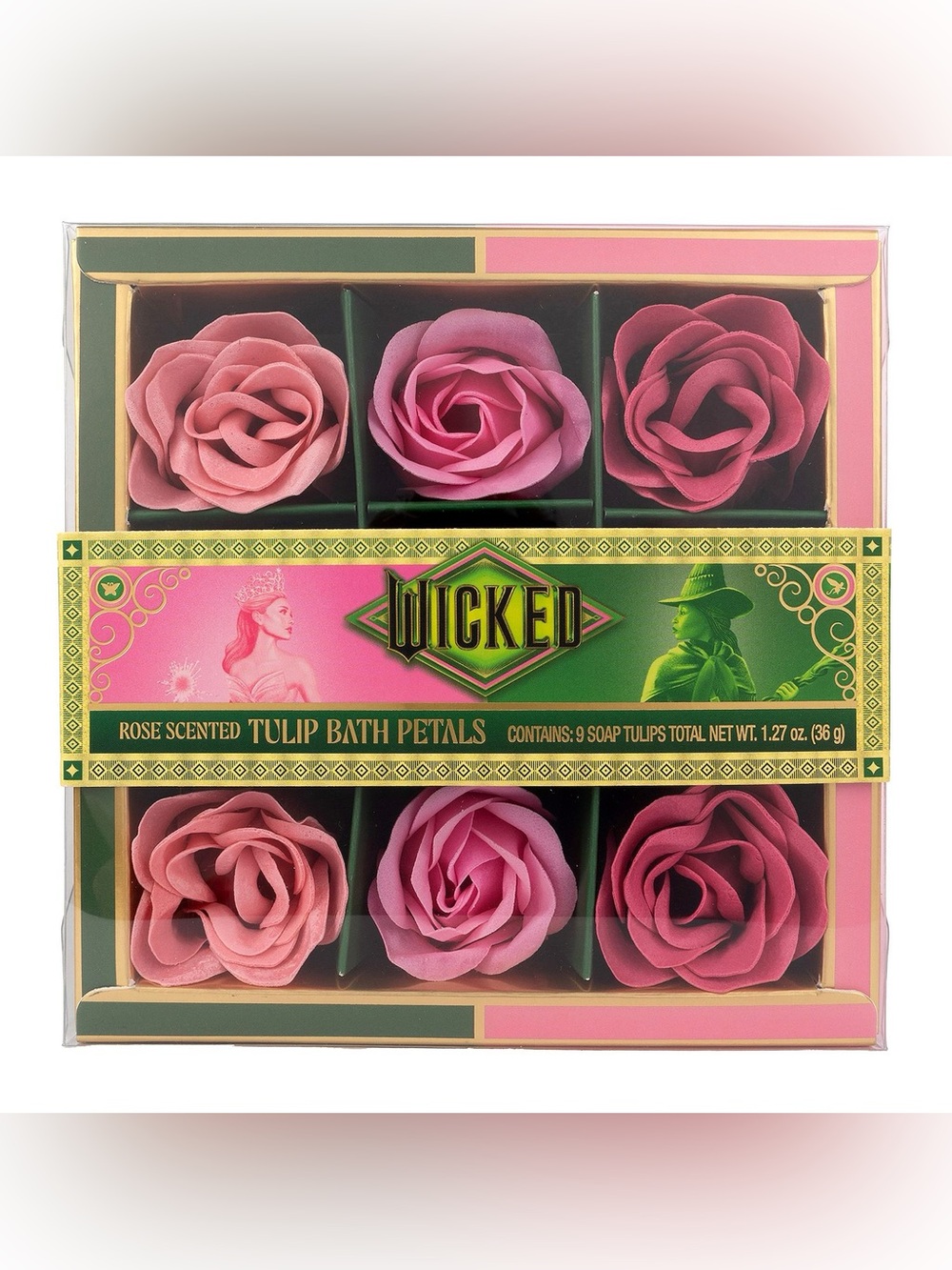 Wicked Movie Rose Scented Tulip Bath Petals Soap Set - NIB
